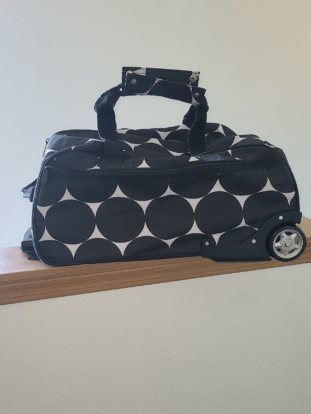 thirty-one Black and White Circle Pattern Rolling Duffel